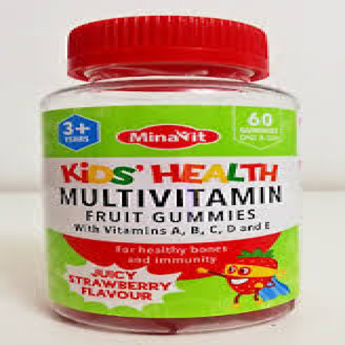 Minavit Kids Multivitamin Fruit Gummies Vitamins A,B,C,D & E Strawberry Flavour